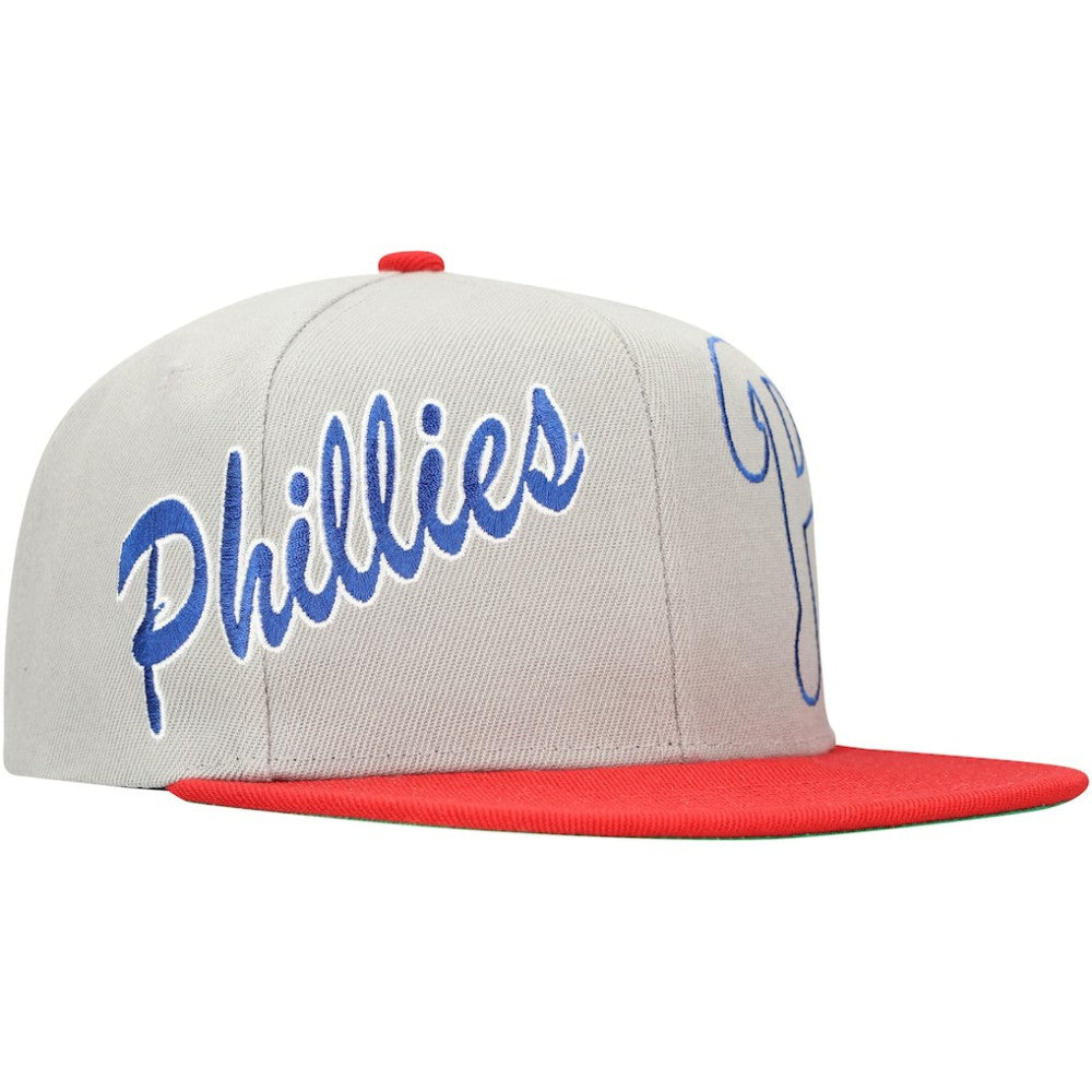 Philadelphia Phillies Mitchell & Ness Knock Out Panel Snapback Hat - Gray Hats