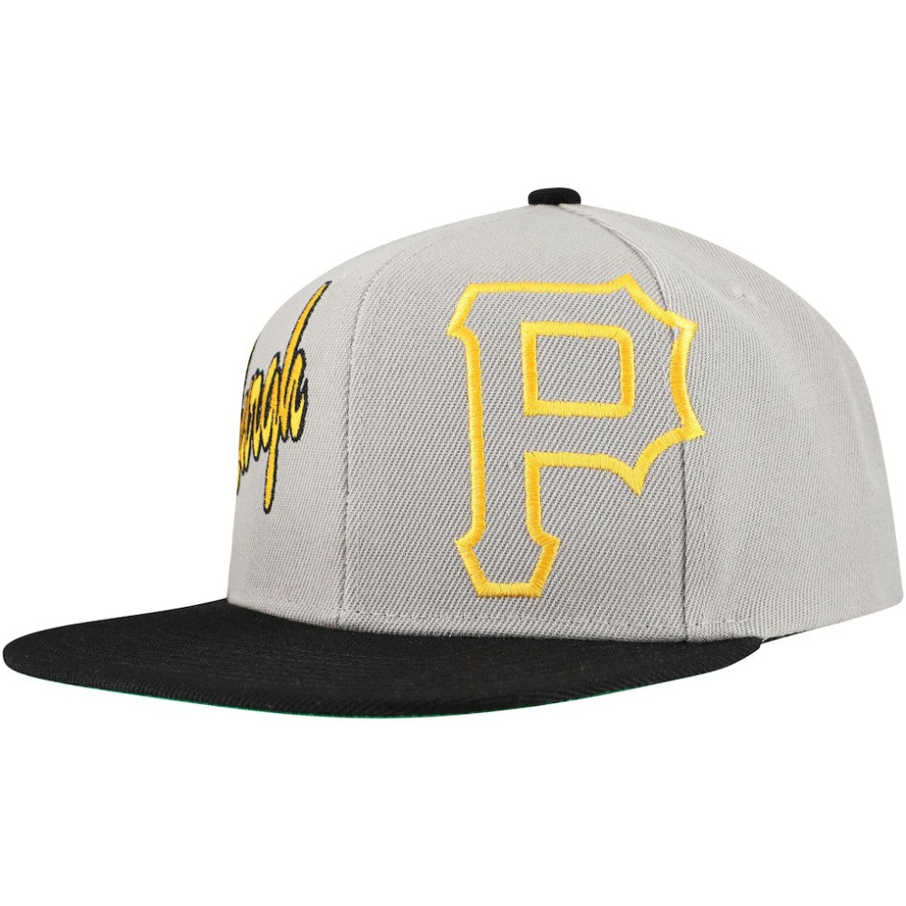 Pittsburgh Pirates Mitchell & Ness Knock Out Panel Snapback Hat - Gray Hats