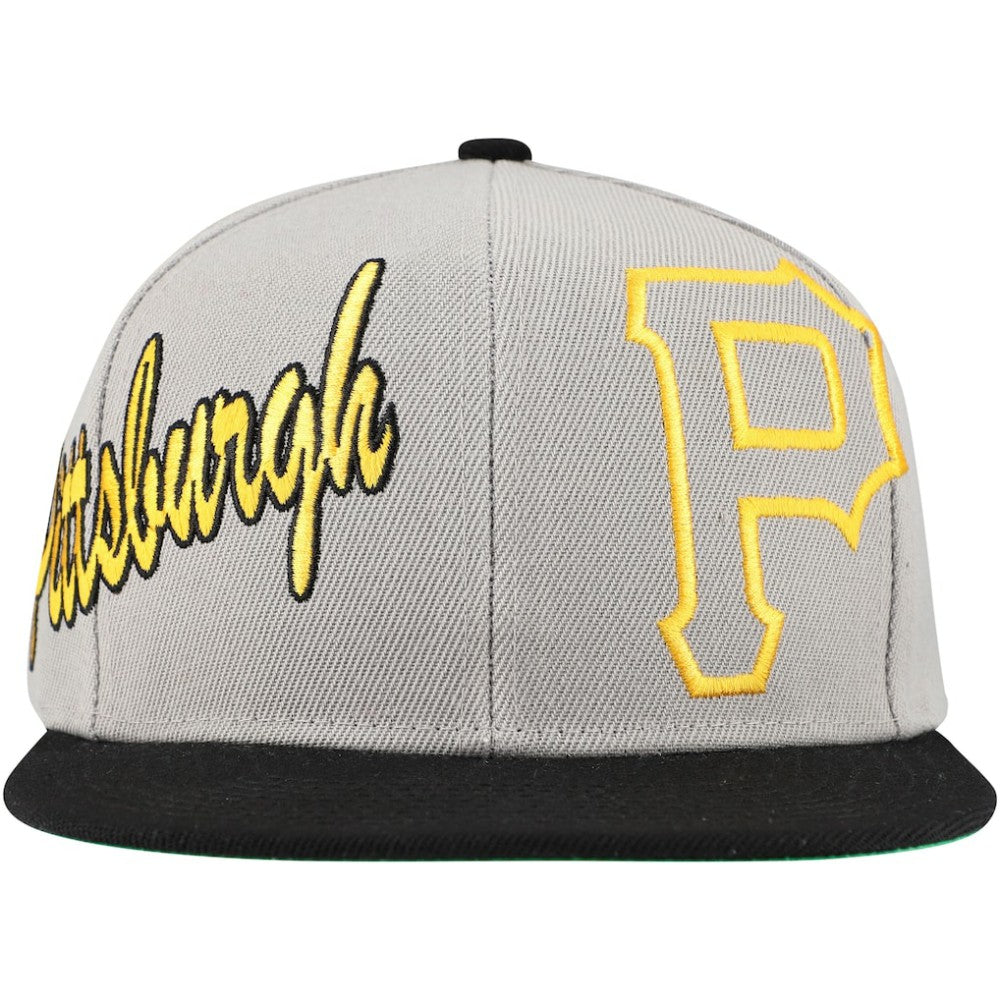 Pittsburgh Pirates Mitchell & Ness Knock Out Panel Snapback Hat - Gray Hats