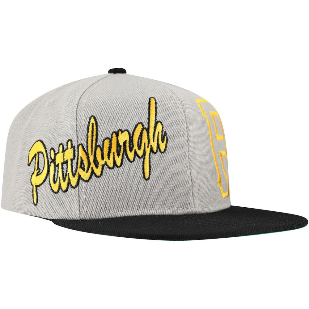 Pittsburgh Pirates Mitchell & Ness Knock Out Panel Snapback Hat - Gray Hats