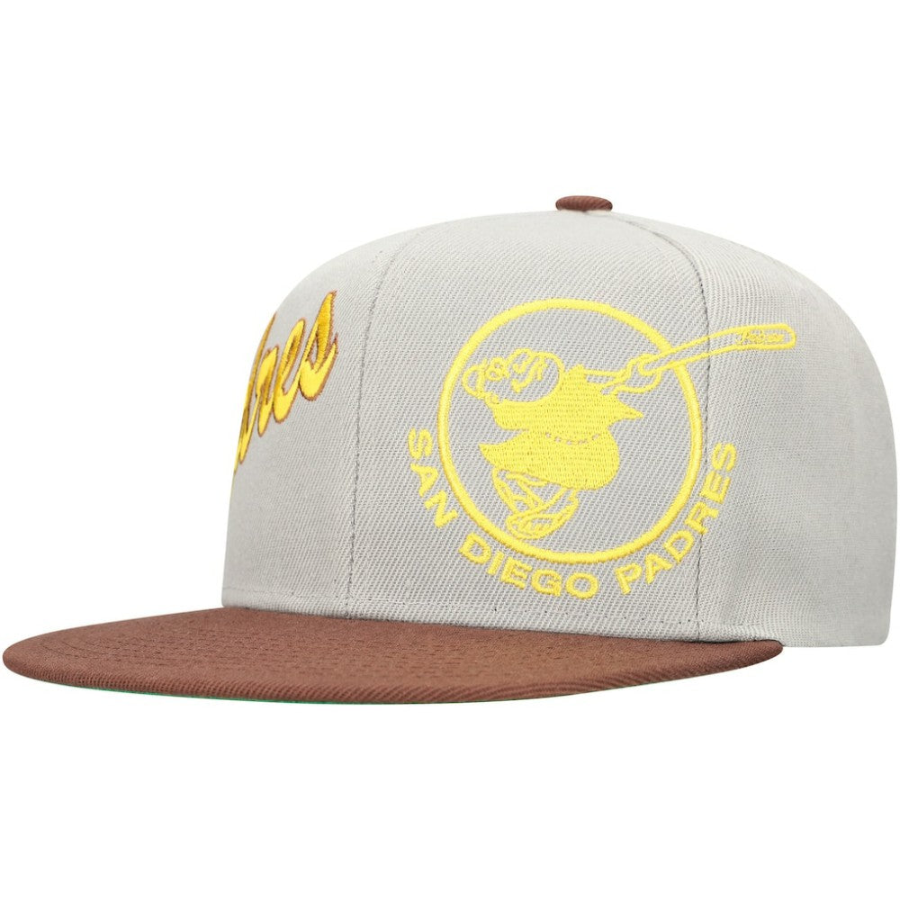 San Diego Padres Mitchell & Ness Knock Out Panel Snapback Hat - Gray/Brown Hats