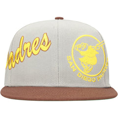 San Diego Padres Mitchell & Ness Knock Out Panel Snapback Hat - Gray/Brown Hats