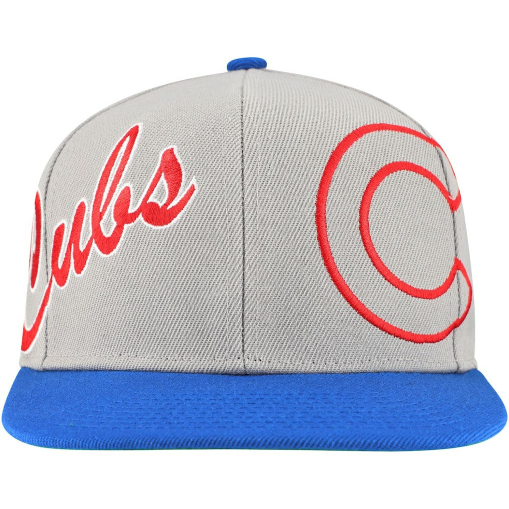 Chicago Cubs Mitchell & Ness Knock Out Panel Snapback Hat - Gray Hats