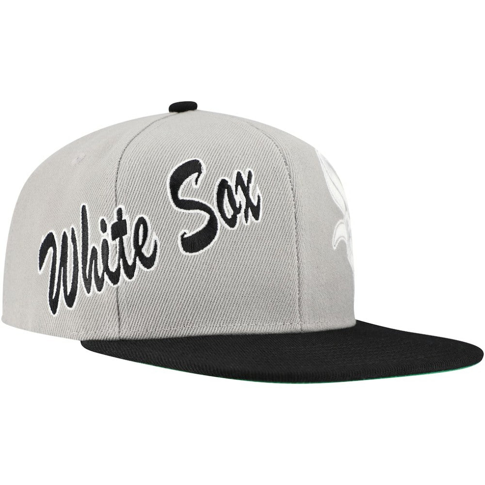 Chicago White Sox Mitchell & Ness Knock Out Panel Snapback Hat - Gray Hats