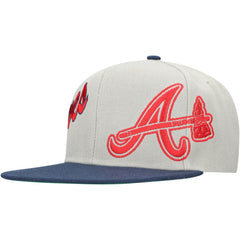 Atlanta Braves Mitchell & Ness Knock Out Panel Snapback Hat - Gray/Navy Hats