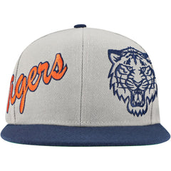 Detroit Tigers Mitchell & Ness Knock Out Panel Snapback Hat - Gray Hats