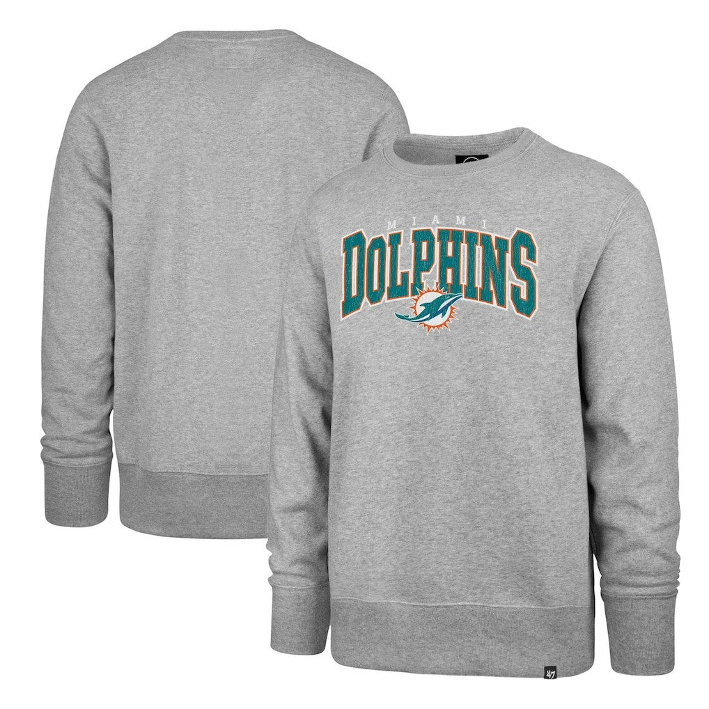 Miami Dolphins '47 Varsity Block Headline Pullover Sweatshirt Gray