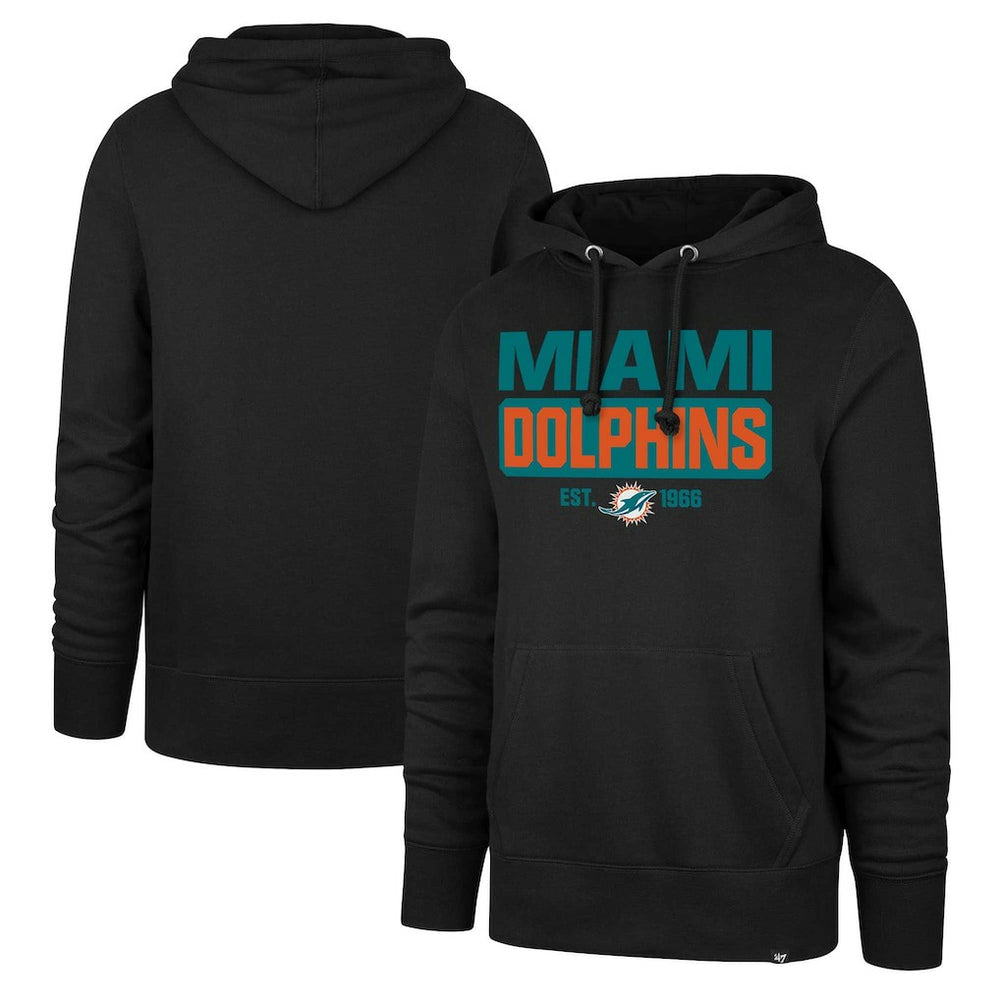 Miami Dolphins '47 Box Out Headline Pullover Hoodie Black