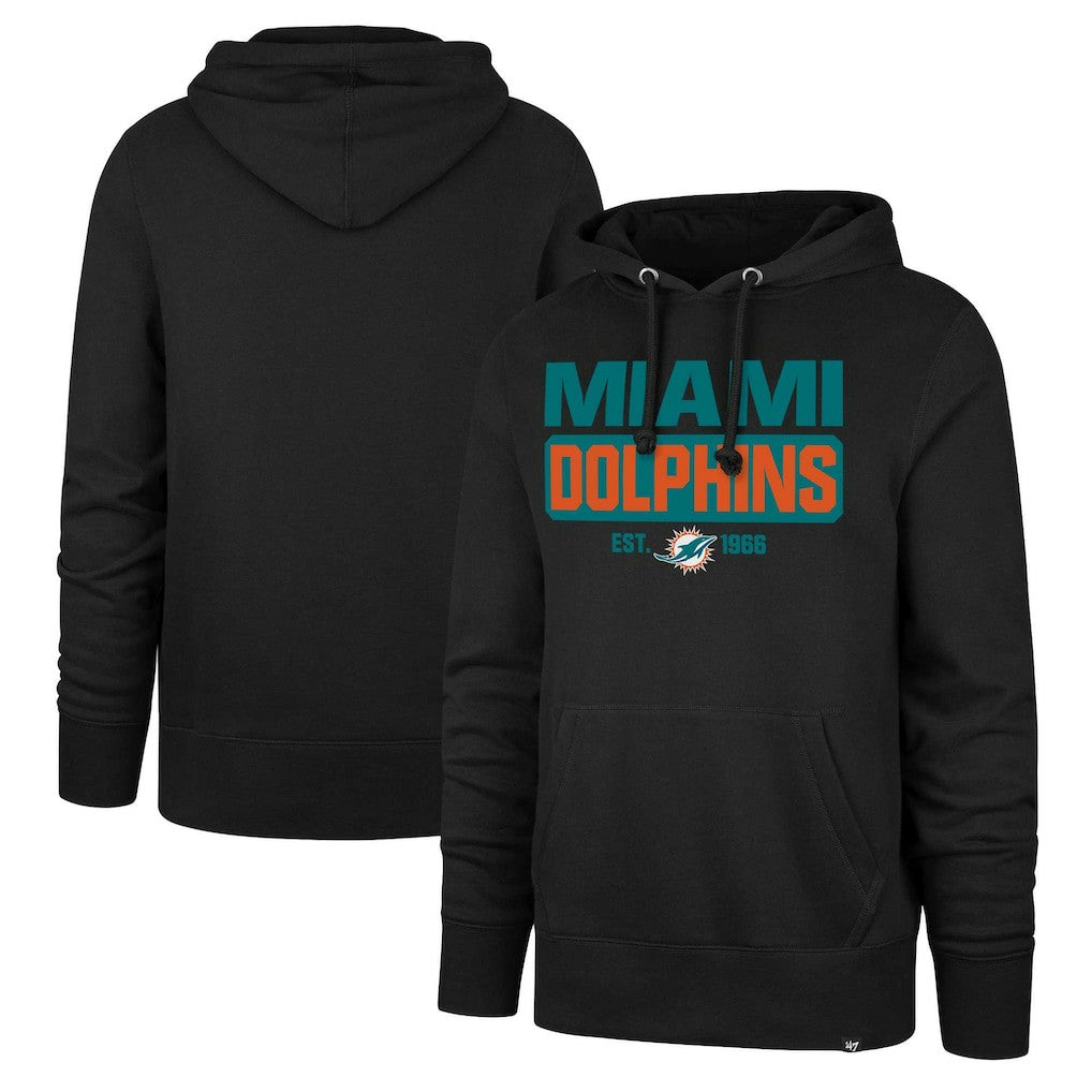 Miami Dolphins '47 Box Out Headline Pullover Hoodie Black