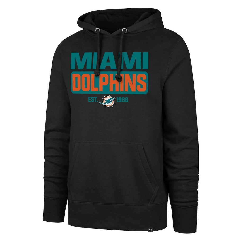 Miami Dolphins '47 Box Out Headline Pullover Hoodie Black