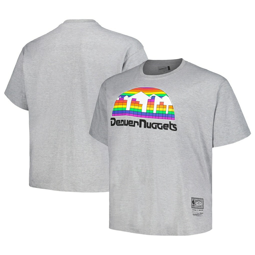 Denver Nuggets Big & Tall Hardwood Classics Vintage Logo T-Shirt Heather Gray