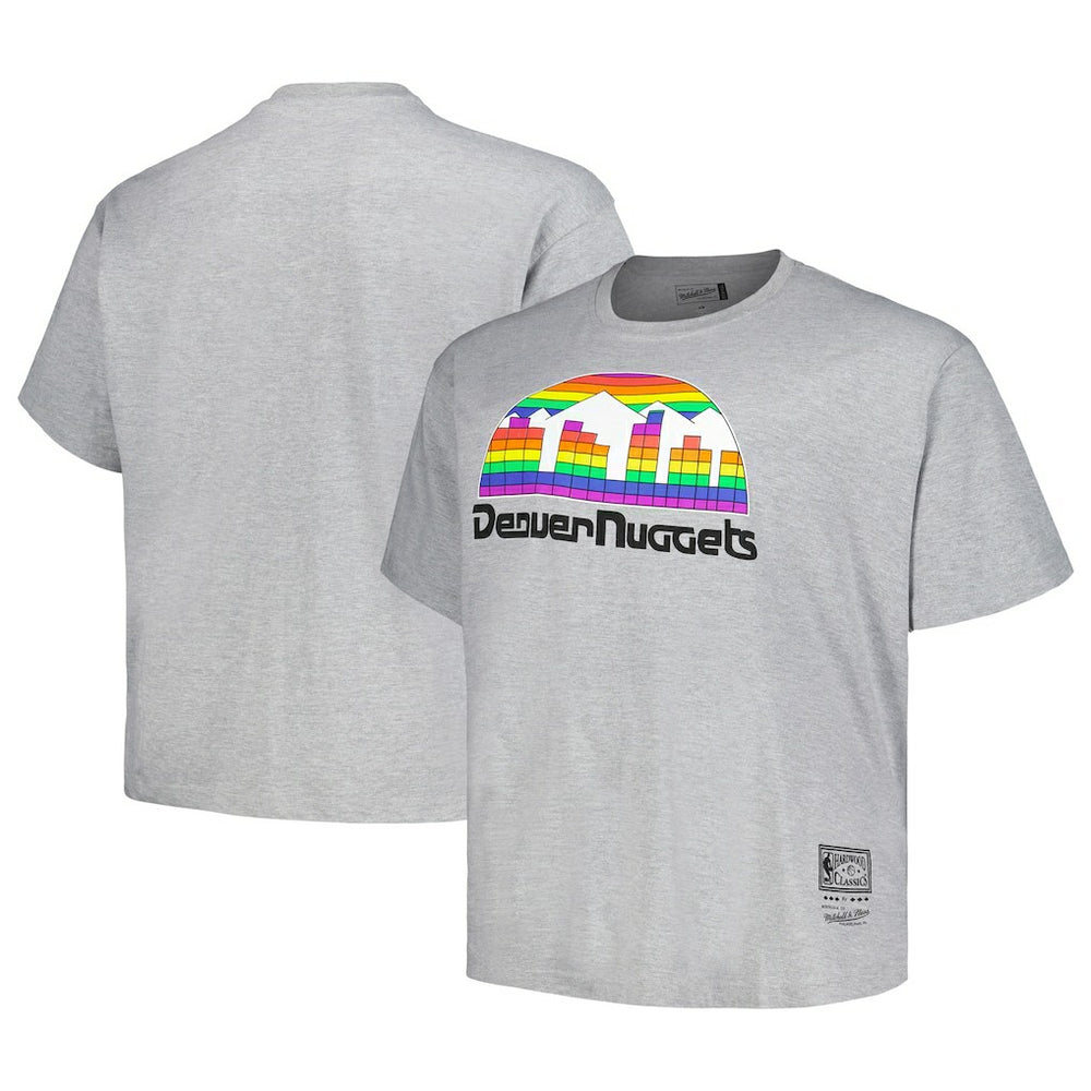 Denver Nuggets Big & Tall Hardwood Classics Vintage Logo T-Shirt Heather Gray