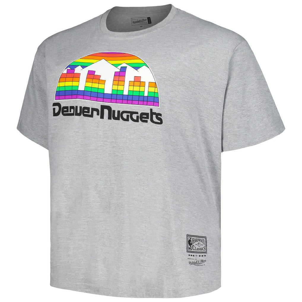 Denver Nuggets Big & Tall Hardwood Classics Vintage Logo T-Shirt Heather Gray