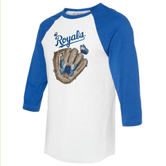 Kansas City Royals Tiny Turnip Unisex Butterfly Glove 3/4-Sleeve Raglan T-Shirt - White/Royal T-shirts