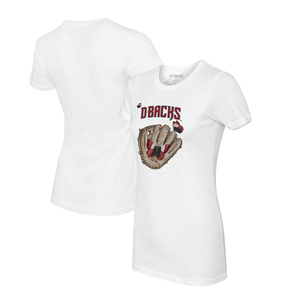 Arizona Diamondbacks Tiny Turnip Women's Butterfly Glove T-Shirt - White T-shirts
