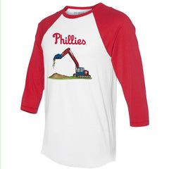 Philadelphia Phillies Tiny Turnip Unisex Excavator 3/4-Sleeve Raglan T-Shirt - White/Red T-shirts