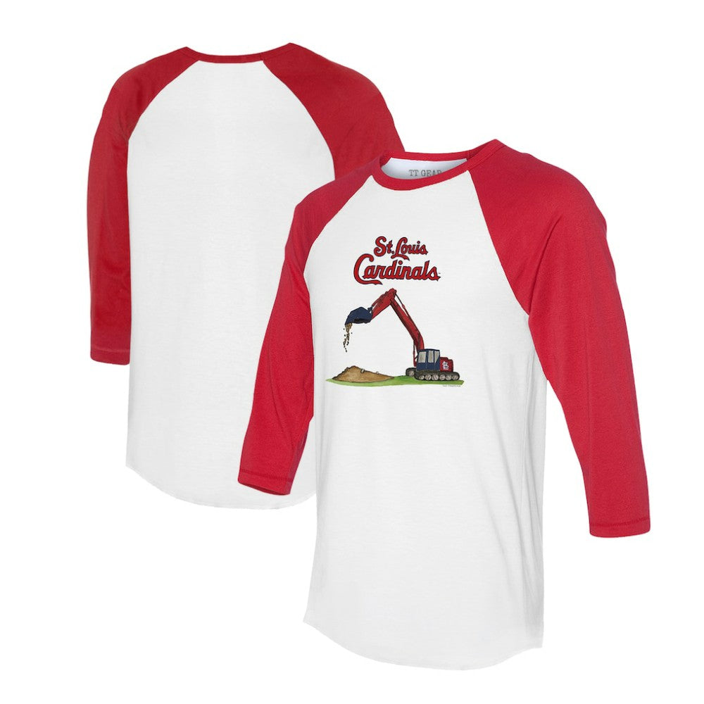 St. Louis Cardinals Tiny Turnip Unisex Excavator 3/4-Sleeve Raglan T-Shirt - White/Red T-shirts