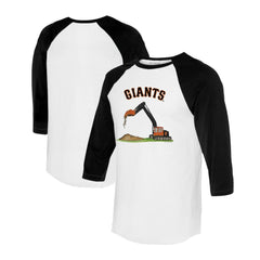 San Francisco Giants Tiny Turnip Unisex Excavator 3/4-Sleeve Raglan T-Shirt - White/Black T-shirts