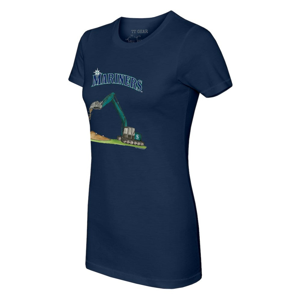 Seattle Mariners Tiny Turnip Women's Excavator T-Shirt - Navy T-shirts