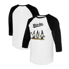 Chicago White Sox Tiny Turnip Unisex Gnomes 3/4-Sleeve Raglan T-Shirt - White/Black T-shirts