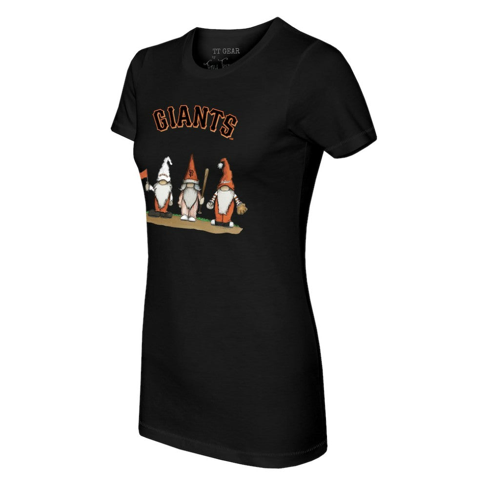 San Francisco Giants Tiny Turnip Women's Gnomes T-Shirt - Black T-shirts