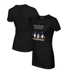 Colorado Rockies Tiny Turnip Women's Gnomes T-Shirt - Black T-shirts