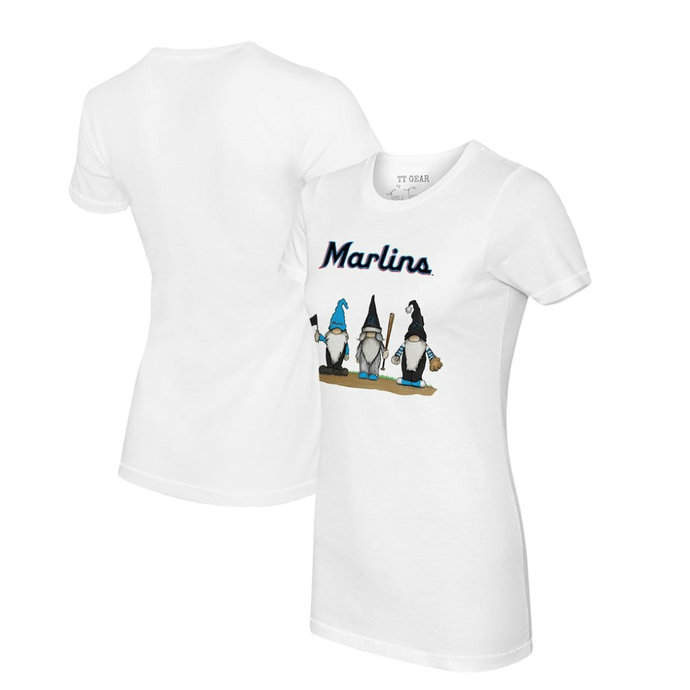 Miami Marlins Tiny Turnip Women's Gnomes T-Shirt - White T-shirts