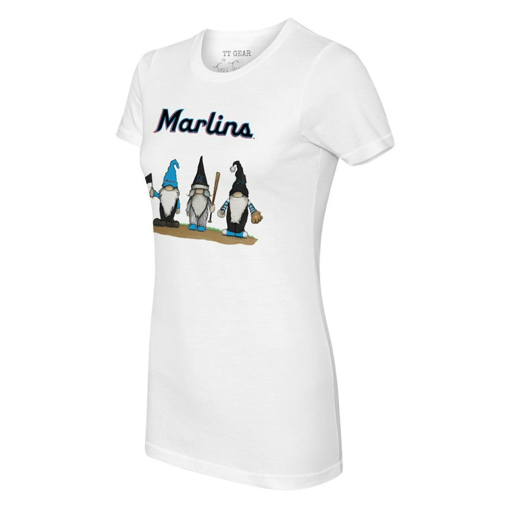 Miami Marlins Tiny Turnip Women's Gnomes T-Shirt - White T-shirts