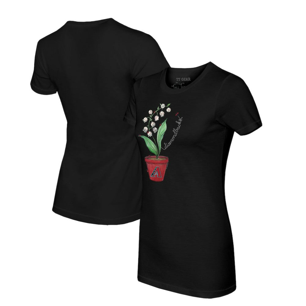Arizona Diamondbacks Tiny Turnip Women's Lilies & Ladybugs T-Shirt - Black T-shirts