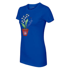 Chicago Cubs Tiny Turnip Women's Lilies & Ladybugs T-Shirt - Royal T-shirts
