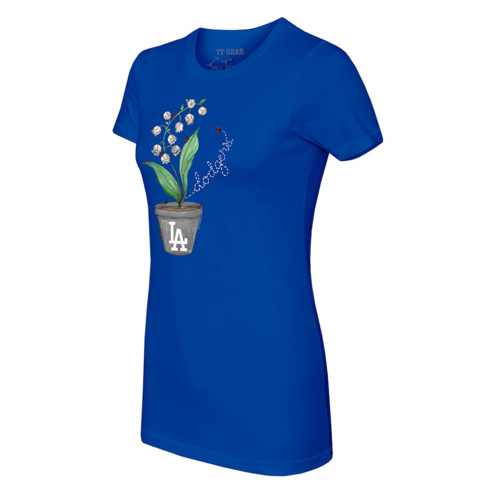 Los Angeles Dodgers Tiny Turnip Women's Lilies & Ladybugs T-Shirt - Royal T-shirts