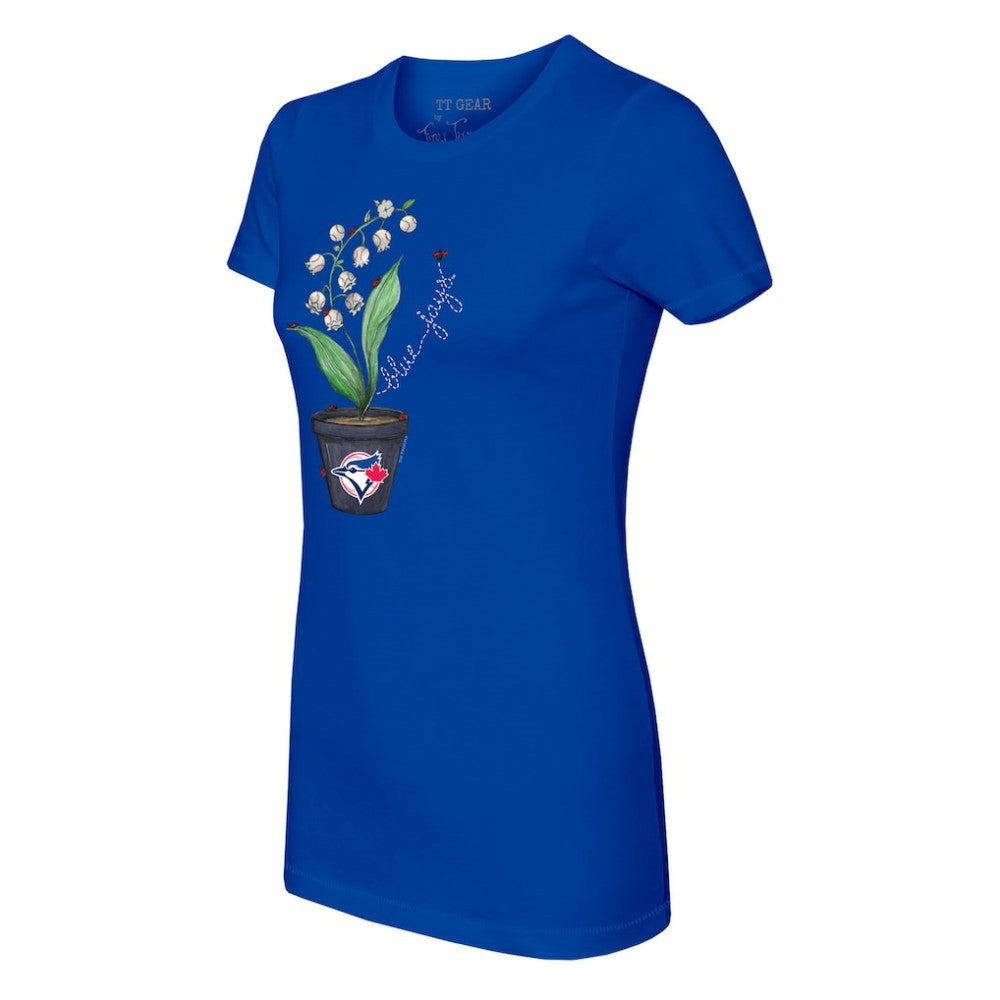 Toronto Blue Jays Tiny Turnip Women's Lilies & Ladybugs T-Shirt - Royal T-shirts