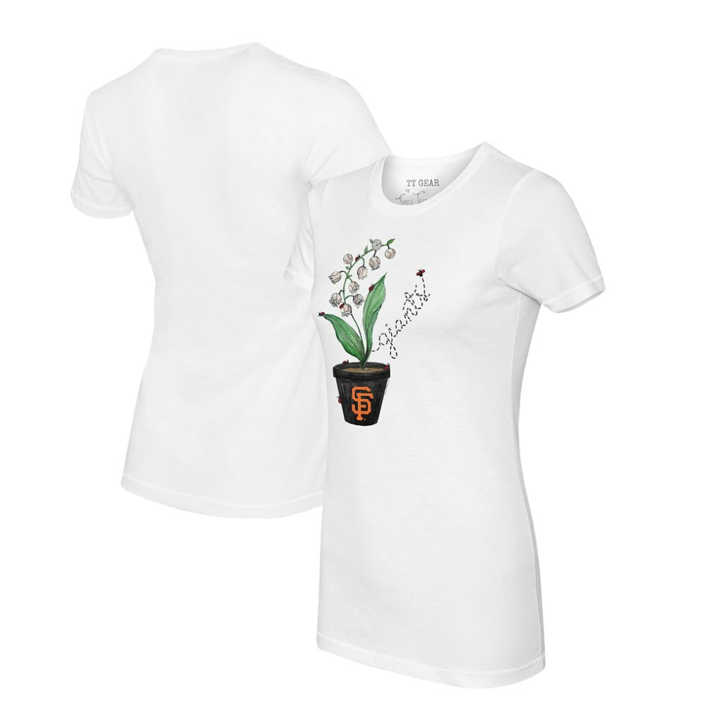 San Francisco Giants Tiny Turnip Women's Lilies & Ladybugs T-Shirt - White T-shirts