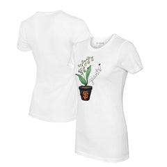 San Francisco Giants Tiny Turnip Women's Lilies & Ladybugs T-Shirt - White T-shirts