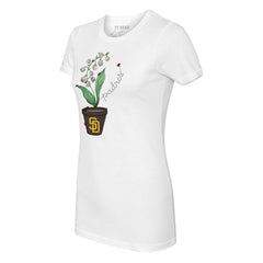 San Diego Padres Tiny Turnip Women's Lilies & Ladybugs T-Shirt - White T-shirts