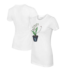 Seattle Mariners Tiny Turnip Women's Lilies & Ladybugs T-Shirt - White T-shirts