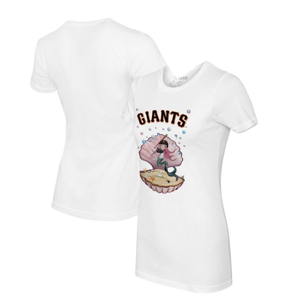 San Francisco Giants Tiny Turnip Women's Mermaid T-Shirt - White T-shirts