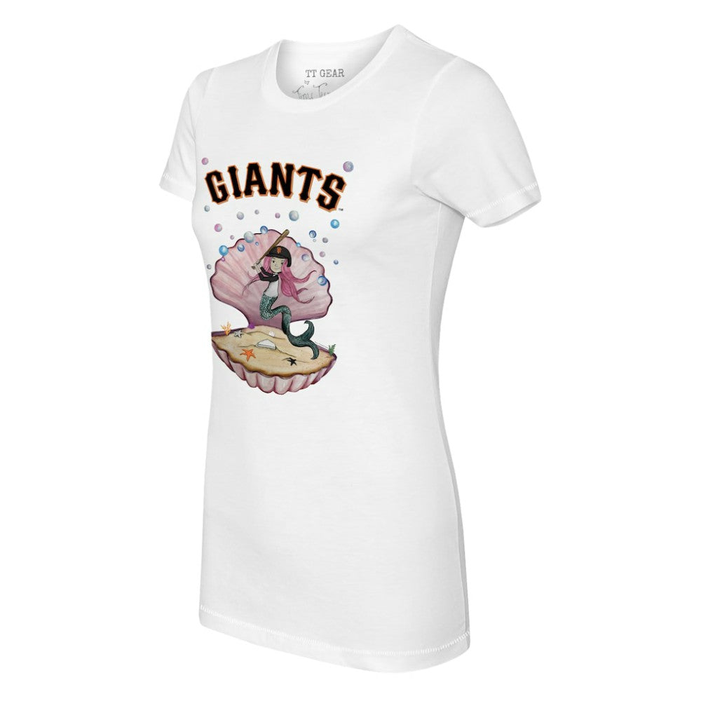 San Francisco Giants Tiny Turnip Women's Mermaid T-Shirt - White T-shirts