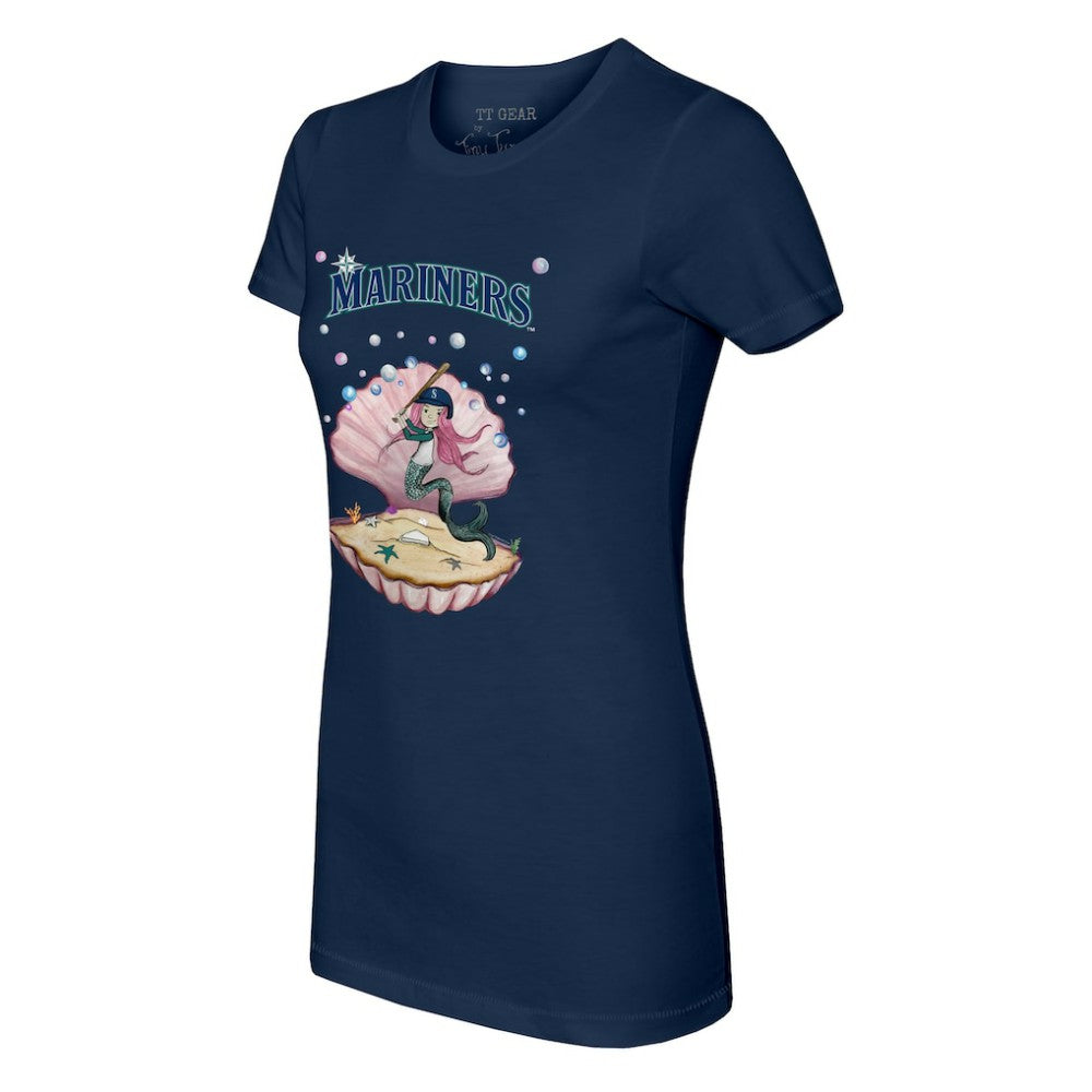 Seattle Mariners Tiny Turnip Women's Mermaid T-Shirt - Navy T-shirts