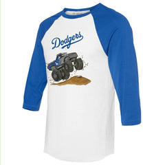 Los Angeles Dodgers Tiny Turnip Unisex Monster Truck 3/4-Sleeve Raglan T-Shirt - White/Royal T-shirts