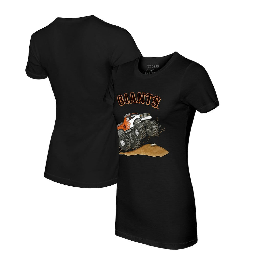 San Francisco Giants Tiny Turnip Women's Monster Truck T-Shirt - Black T-shirts