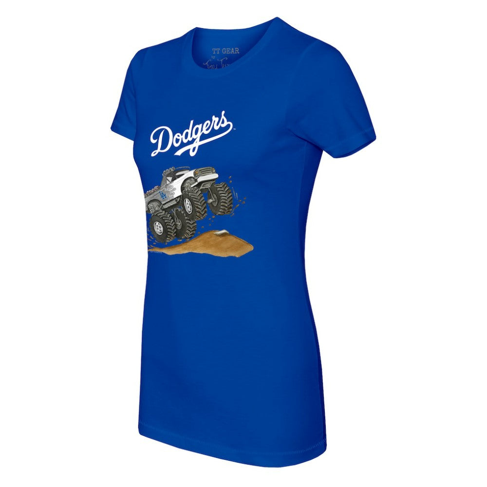 Los Angeles Dodgers Tiny Turnip Women's Monster Truck T-Shirt - Royal T-shirts