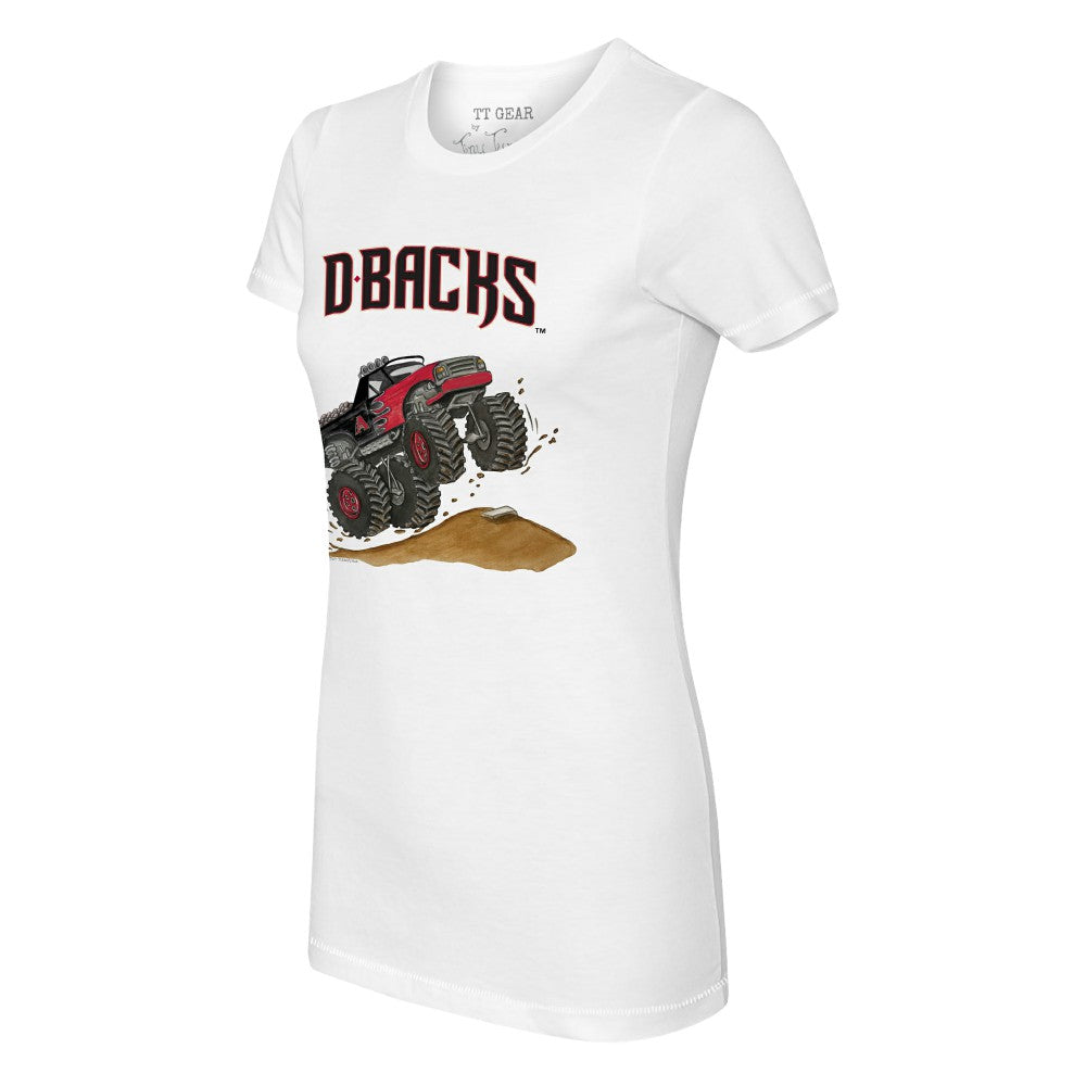 Arizona Diamondbacks Tiny Turnip Women's Monster Truck T-Shirt - White T-shirts