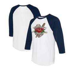 Washington Nationals Tiny Turnip Unisex Tattoo Rose 3/4-Sleeve Raglan T-Shirt - White/Navy T-shirts