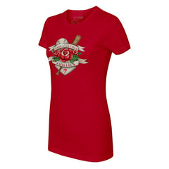 Philadelphia Phillies Tiny Turnip Women's Tattoo Rose T-Shirt - Red T-shirts