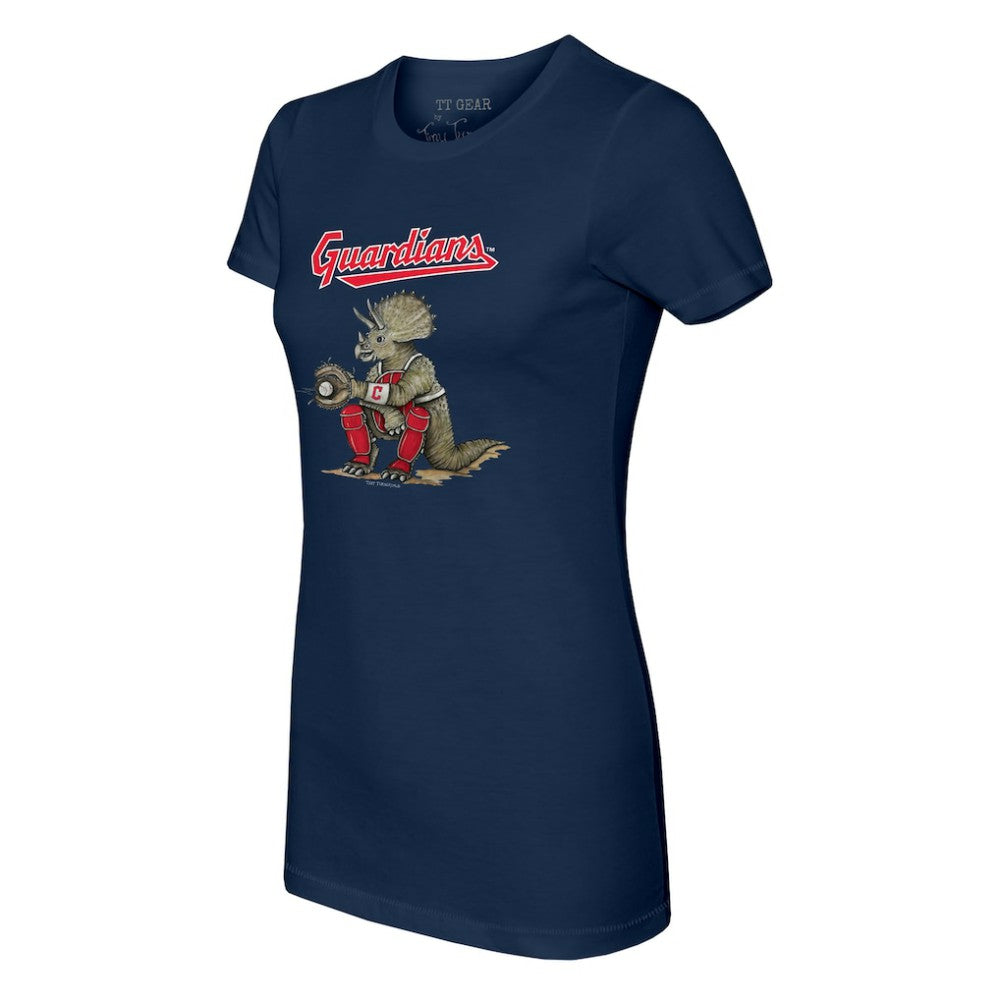 Cleveland Guardians Tiny Turnip Women's Triceratops T-Shirt - Navy T-shirts