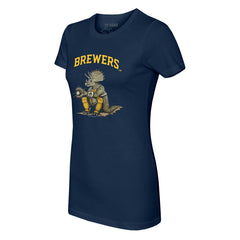 Milwaukee Brewers Tiny Turnip Women's Triceratops T-Shirt - Navy T-shirts
