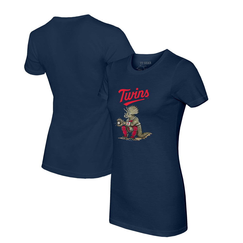 Minnesota Twins Tiny Turnip Women's Triceratops T-Shirt - Navy T-shirts