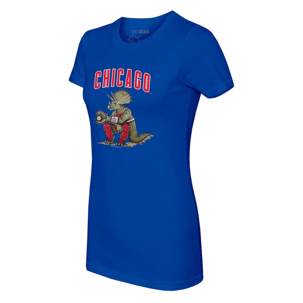 Chicago Cubs Tiny Turnip Women's Triceratops T-Shirt - Royal T-shirts