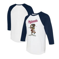 Washington Nationals Tiny Turnip Unisex 2024 Year of the Dragon 3/4-Sleeve Raglan T-Shirt - White/Navy T-shirts